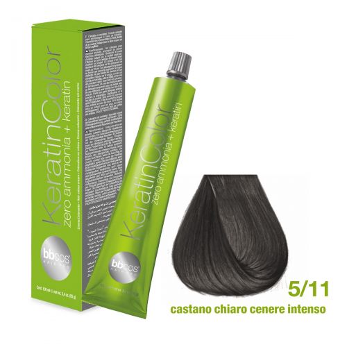 BBCOS - Vopsea de păr Keratin COLOR (5/11- Castano Chiaro Cenere Intenso) BBCOS - Vopsea de păr Keratin COLOR (5/11- Castano Chiaro Cenere Intenso)
