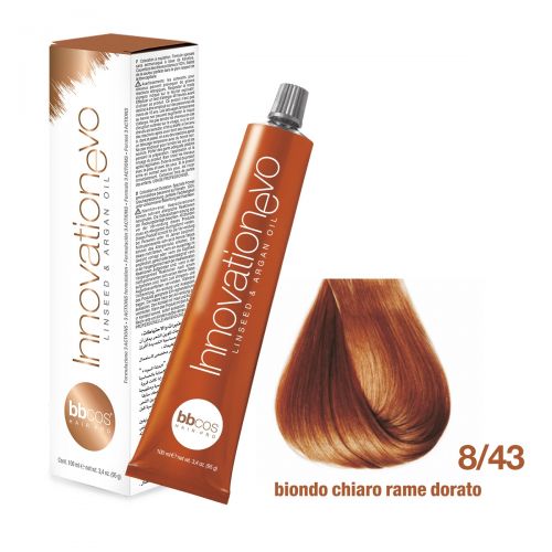 BBCOS- Vopsea de păr Innovation EVO (8/43- Biondo Chiaro Rame Dorato) BBCOS- Vopsea de păr Innovation EVO (8/43- Biondo Chiaro Rame Dorato)