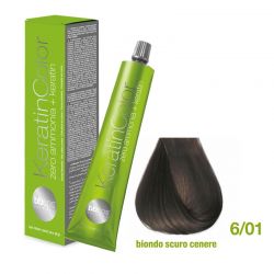 Vopsea de păr Keratin COLOR (6/01- Biondo Scuro Cenere)