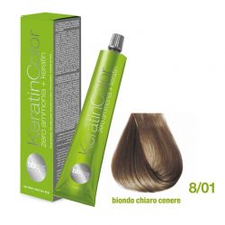 Vopsea de păr Keratin COLOR (8/01- Biondo Chiaro Cenere)