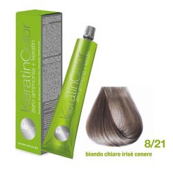 Vopsea de păr Keratin COLOR (8/21- Biondo Chiaro Irise Cenere)