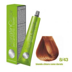 Vopsea de păr Keratin COLOR (8/43- Biondo Chiaro Rame Dorato)