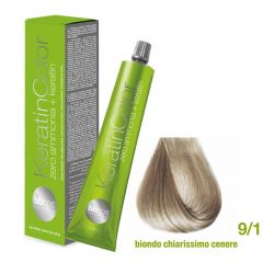 Vopsea de păr Keratin COLOR (9/1- Biondo Chiarissimo Cenere)