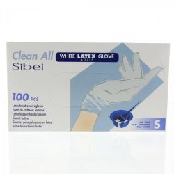 Sibel - Manusi Albe din Latex Pudrate S (100 buc)