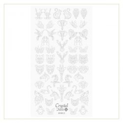 Crystal Nails - Water Decal Coloring Style - Abtibilde pentru Contur Modele - Animals Silver