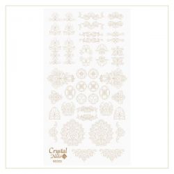 Crystal Nails - Water Decal Coloring Style - Abtibilde pentru Contur Modele - Rococo Gold