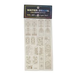 Crystal Nails - Water Decal Coloring Style - Abtibilde pentru Contur Modele - Vitrage Gold